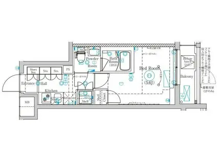 MIND 武蔵中原(1K/1階)の間取り写真