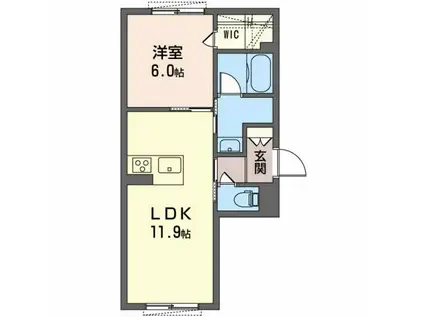 フロレゾン桜良(1LDK/1階)の間取り写真