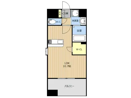 LIBTH吉塚(ワンルーム/2階)の間取り写真