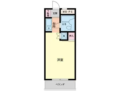 サンライフ池田(1K/3階)の間取り写真