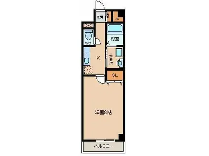 ジェン・ルー(1K/1階)の間取り写真