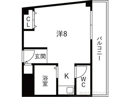 サンフォレスト新中条(ワンルーム/2階)の間取り写真