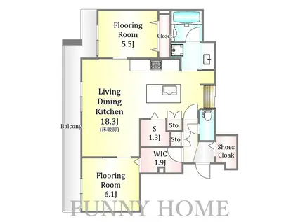  上目黒3丁目メゾン(2LDK/2階)の間取り写真