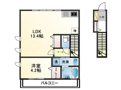 MAISONMOMO ゼロ(1LDK/2階)の間取り写真