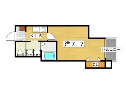 ALEGRIA香里園II(1K/1階)の間取り写真