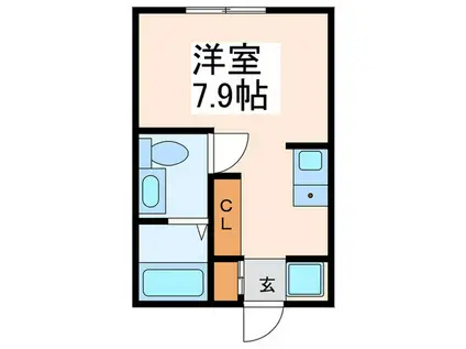 FIORE(ワンルーム/1階)の間取り写真