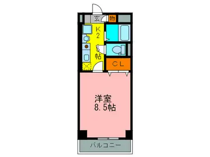 ツインステージ南花屋敷(1K/3階)の間取り写真