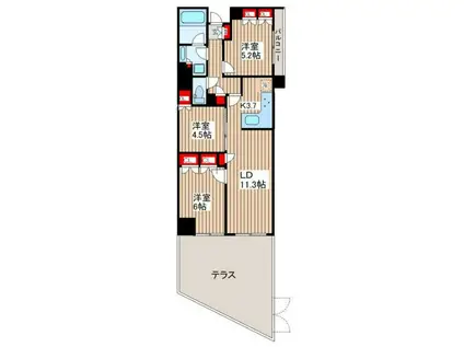 グランドメゾン桜新町(3LDK/1階)の間取り写真