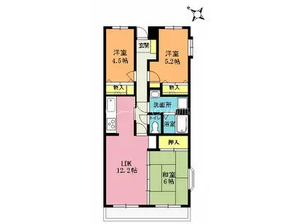 ザ・ロイヤルヴィレッヂ(3LDK/1階)の間取り写真