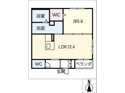 シャーメゾン桜(1LDK/1階)の間取り写真