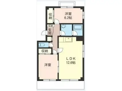 プリムローズ大島(2LDK/2階)の間取り写真