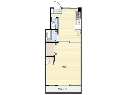 佐佐木第二マンション(1DK/4階)の間取り写真