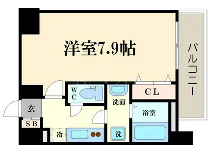 アドバンス大阪ベイシティ(1K/3階)の間取り写真