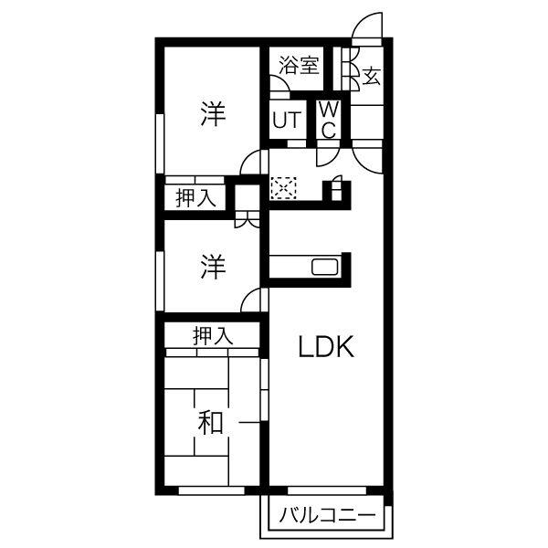 グレイス旭ヶ丘(3LDK/1階)の間取り写真