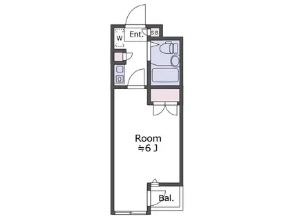 サンエクセル(1K/2階)の間取り写真