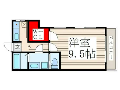 スプリングハイム(1K/1階)の間取り写真