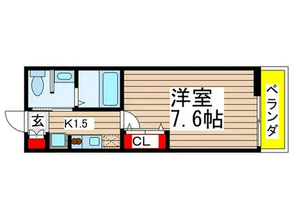 サンライズコート下総中山(1K/1階)の間取り写真