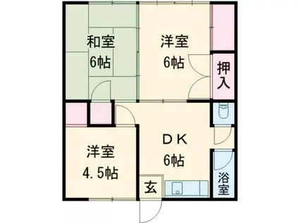 入地グリーンハウス(3DK/2階)の間取り写真