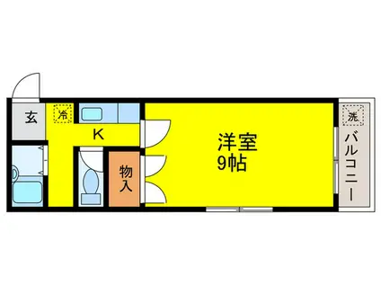 マンション白鷺(1K/3階)の間取り写真