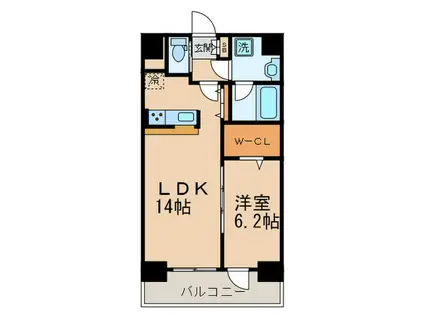 ILLUMINALE学大(1LDK/1階)の間取り写真