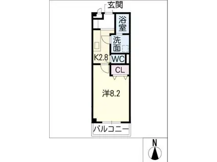 アムール幸(1K/1階)の間取り写真