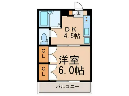 ドミール大興I(1DK/1階)の間取り写真