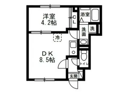 ドエル・SAWA(1LDK/1階)の間取り写真