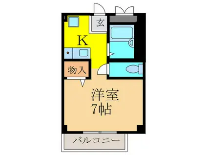 シャルマン住吉(1K/1階)の間取り写真