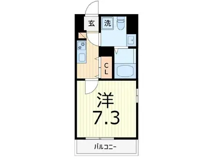 オークレスト青砥(1K/6階)の間取り写真