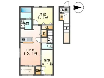 プリーモII(2LDK/2階)の間取り写真