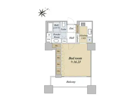 東京ツインパークス(ワンルーム/21階)の間取り写真