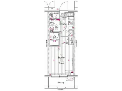 ガーラ横濱関内グランドステージ(1K/10階)の間取り写真