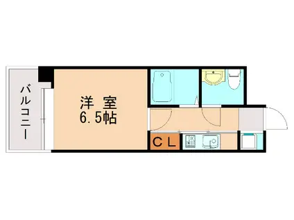 エステートモア博多駅南(1K/2階)の間取り写真