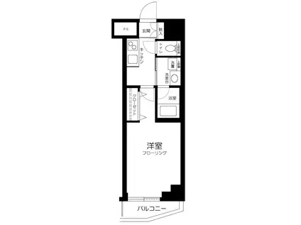 スカイコート木場ガーデン(1K/6階)の間取り写真