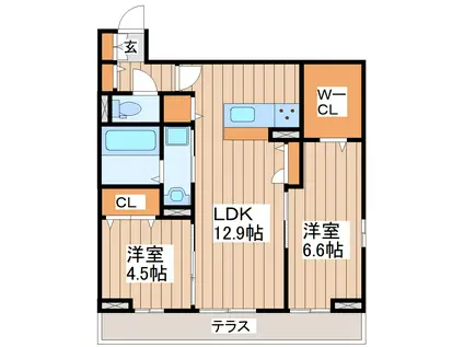 ABUNDANT II(2LDK/3階)の間取り写真