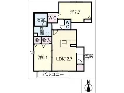 メゾン長戸(2LDK/1階)の間取り写真