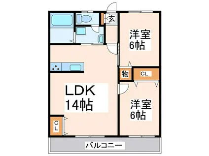 グラッドライフ(3LDK/1階)の間取り写真