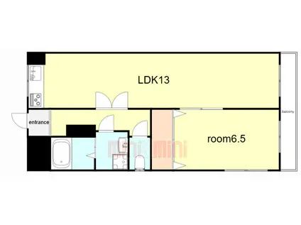 フタバハイツ(1LDK/6階)の間取り写真