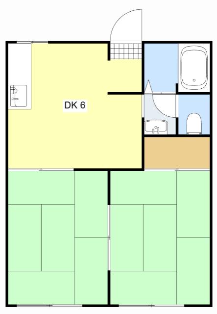 フォーブル駒場(2DK/1階)の間取り写真
