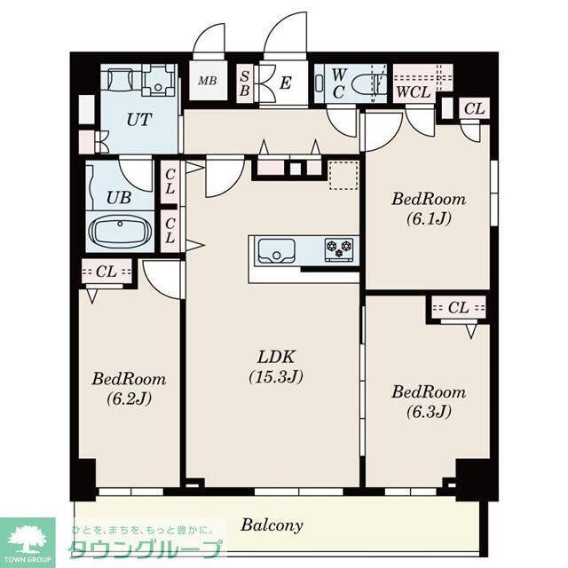 ALIVIS一之江(3LDK/10階)の間取り写真