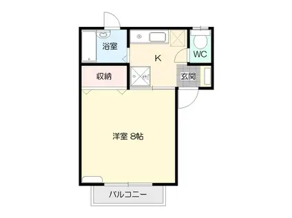 メイプルハウス(1K/2階)の間取り写真