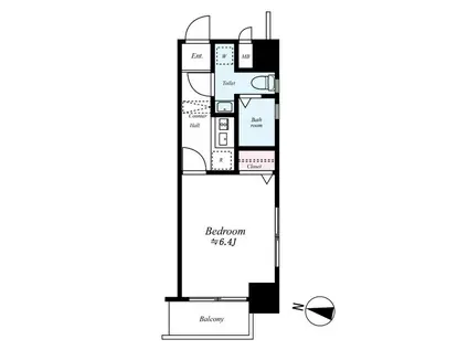 ユーエムライフ赤坂けやき通(1K/14階)の間取り写真