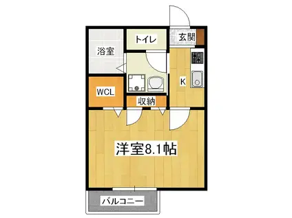 恵盛マンション(ワンルーム/1階)の間取り写真