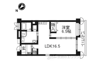 ジュネット京都 久我の杜(1LDK/3階)の間取り写真