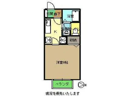 シャルマン(1K/1階)の間取り写真