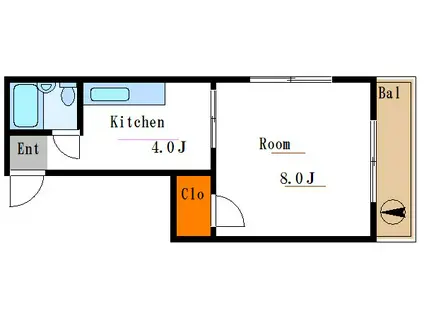 中野ハイツ(1K/3階)の間取り写真
