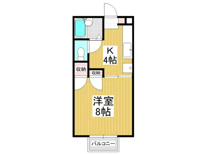 ハイツ筒井(1K/2階)の間取り写真