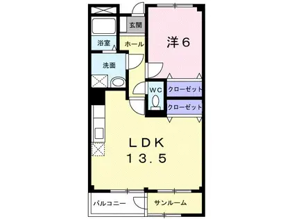 中島マンション(1LDK/4階)の間取り写真