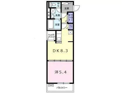 リグノ医生ヶ丘(1DK/4階)の間取り写真