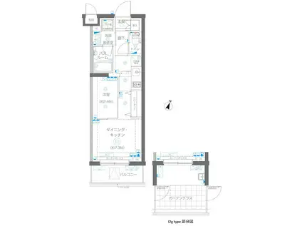 ZOOM蒲田イースト(1DK/1階)の間取り写真